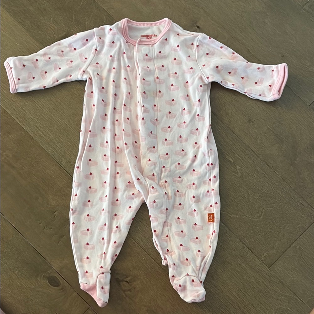 Pink Baby One Piece with Heart Pattern